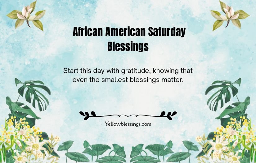 African American Saturday blessings motivational greeting card design